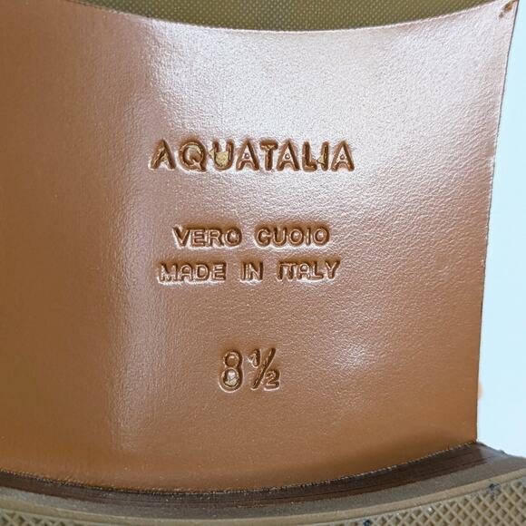 AQUATALIA Golda Loafers Women's 8.5 Red Suede Flats Pointy Toe Slip On - Picture 2 of 13